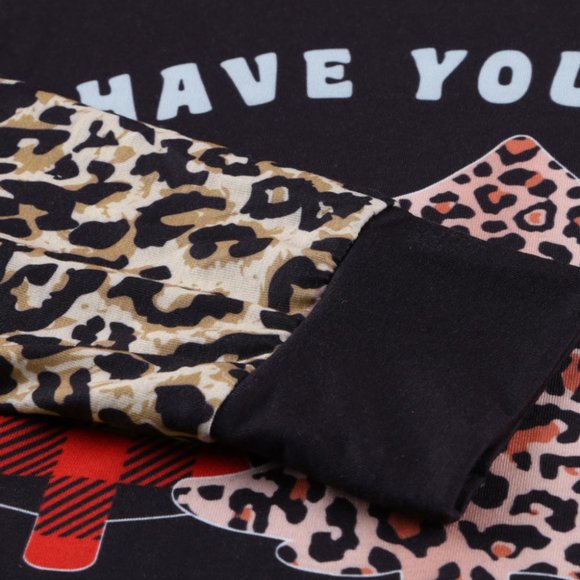 BRAND NEW Christmas Leopard Buffalo Check Long Sleeve Shirt - Picture 4 of 9